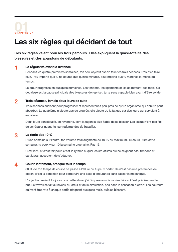 Page des six règles